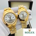 Rolex Stainless Steel Couple Watch + Free Delivery In UAE