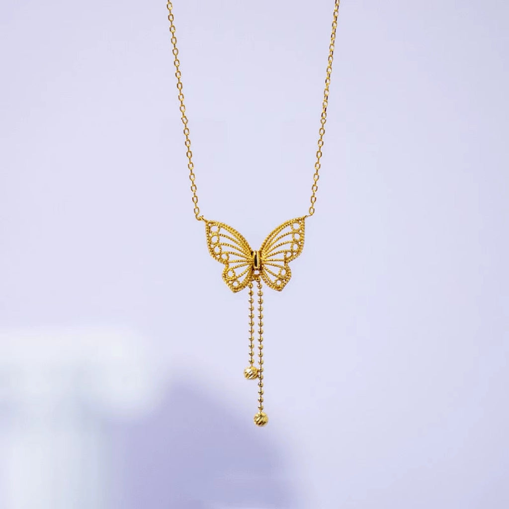 GOLD PLATED BUTTERFLY NECKLACE FOR WOMEN ➕ BOX ➕ FREE DELIVERY  🎁