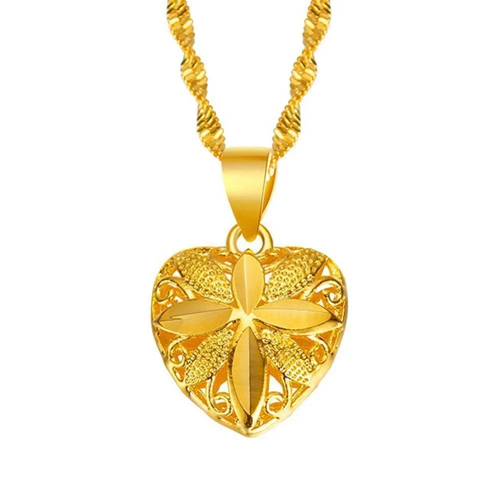 Gold Heart Necklace for Women