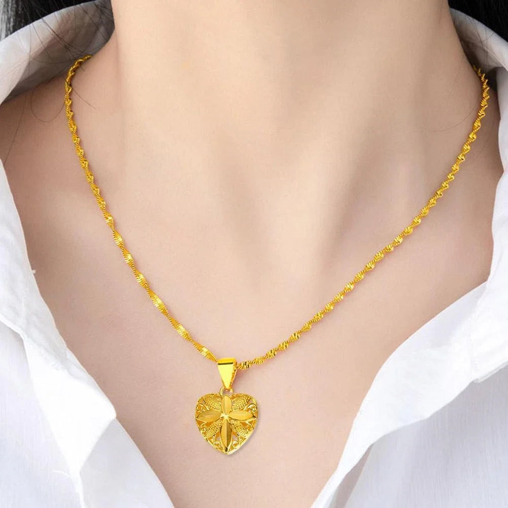 Gold Heart Necklace for Women