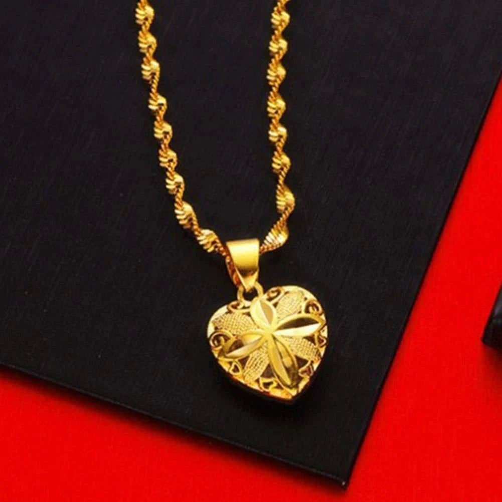 Gold Heart Necklace for Women